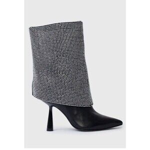 Black Suede Studio Cecille Ankle Embellished Rhinestones Boots new EU 42/US 10.5